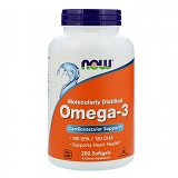 Omega-3 1000мг, 200 капс, Now